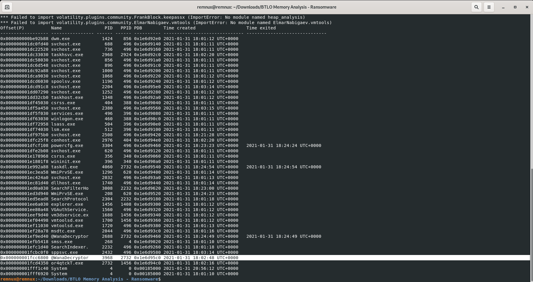 MemoryAnalysis-Ransomware