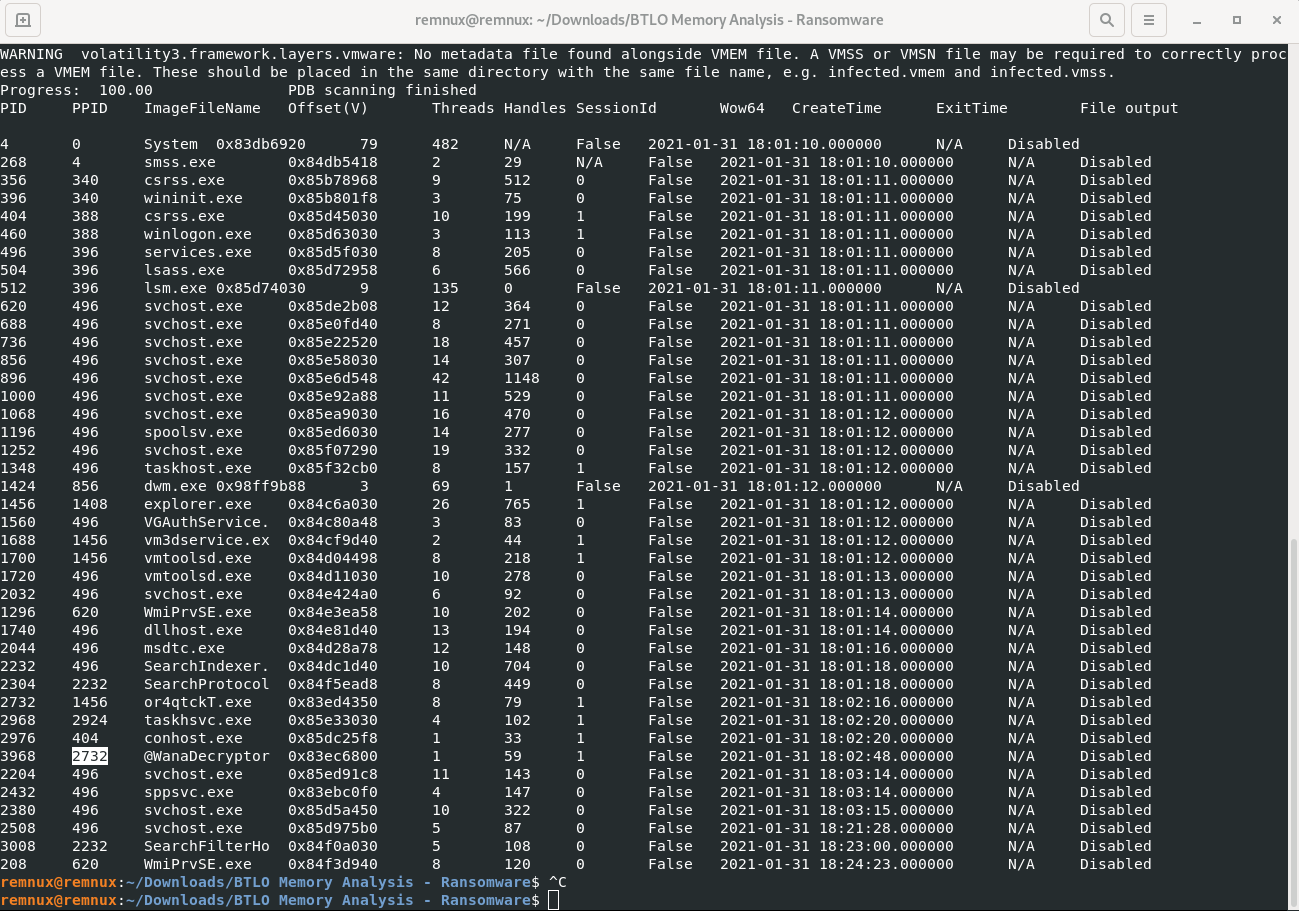 MemoryAnalysis-Ransomware